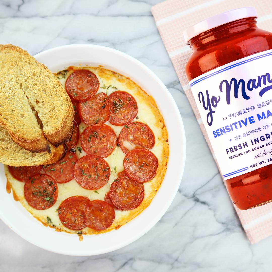 Yo Mamas Foods Sensitive Marinara Pasta Sauce, No Sugar Added, Low Carb, Gluten Free, 3 Pack (25 oz each)