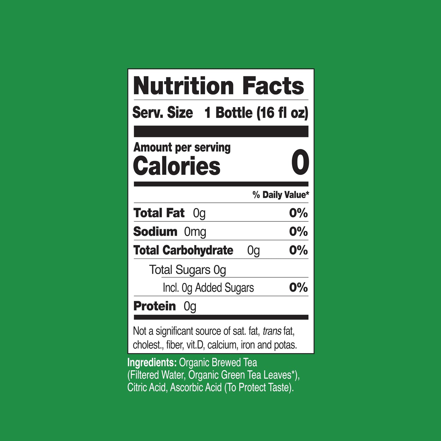 Just Ice Tea Organic Iced Tea, Original Green Tea, Pack of 12, 16 Fl Oz Glass Bottles
