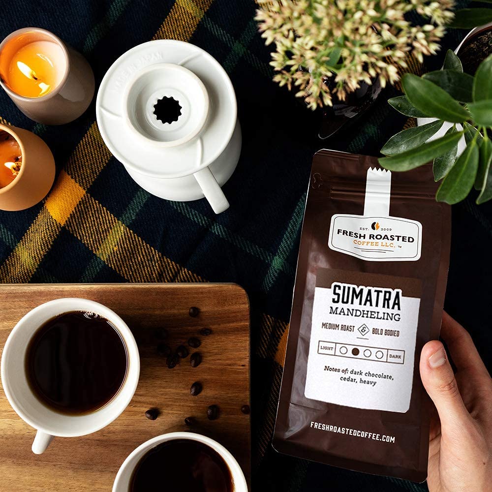 Fresh Roasted Coffee Whole Bean, Sumatra Mandheling, Medium Roast, 5 lb, Kosher, Model FRC502