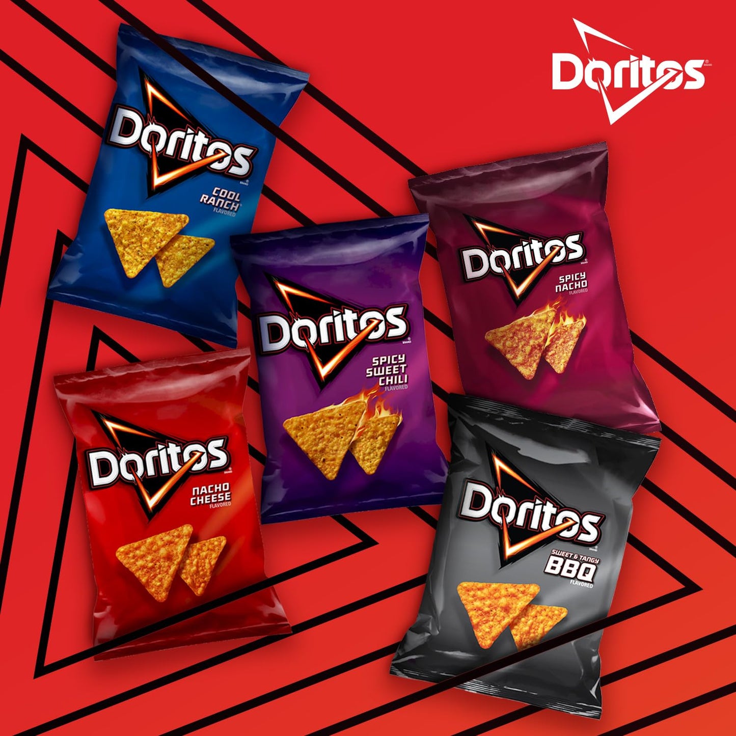 Doritos Flavored Tortilla Chips, Favorites Variety Pack (Nacho Cheese And Cool Ranch), 1 Ounce (Pack Of 40)