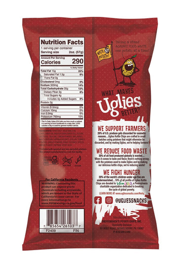 Uglies Bbq Kettle-Cooked Potato Chips, Gluten-Free Snacks, Kosher-Friendly Chips, Non-Gmo Snacks For Kids Or Office, Lunch Snack