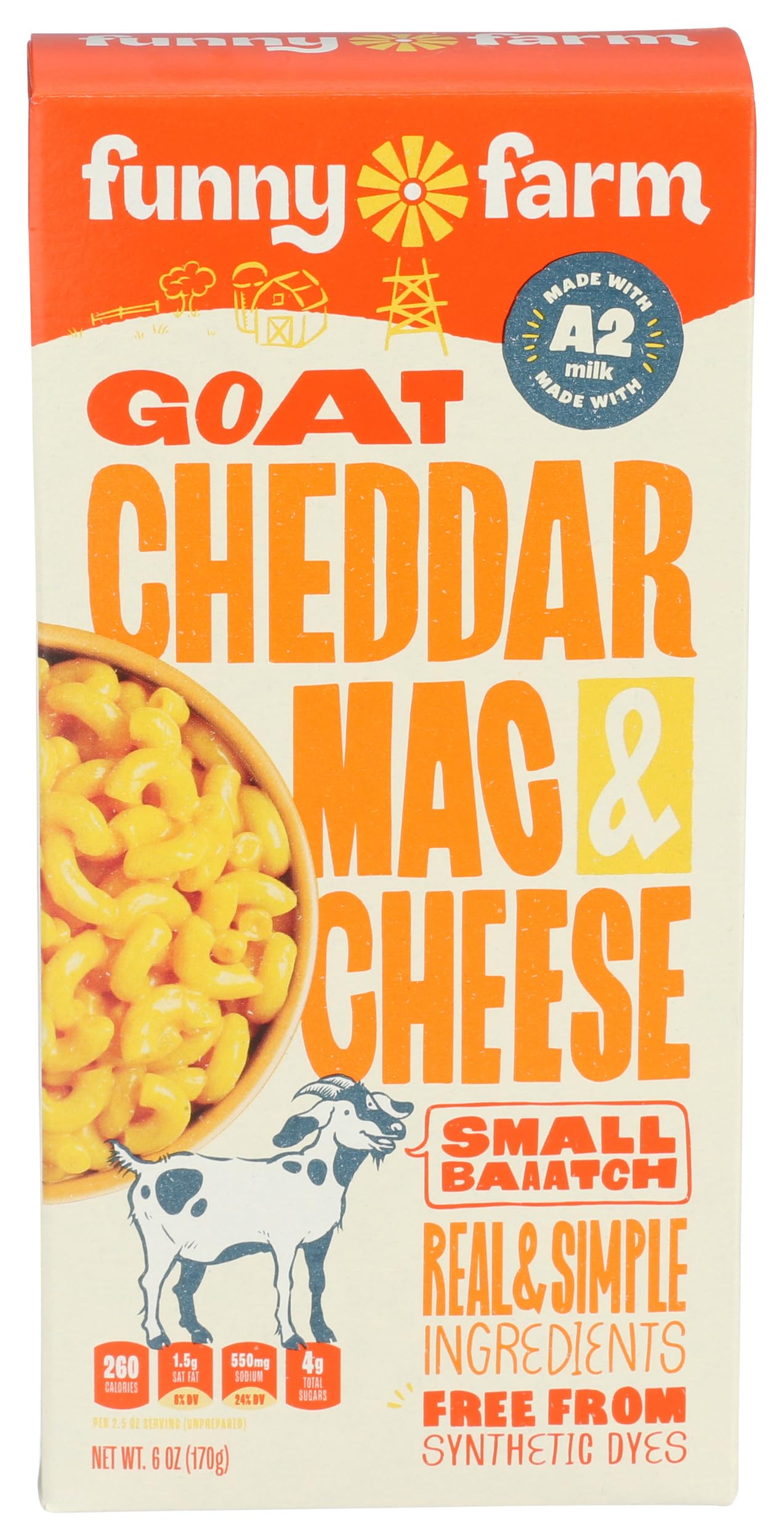 Funny Farm - Macaroni & Cheese Dinner Goat Cheddar Cheese - 6 Oz.