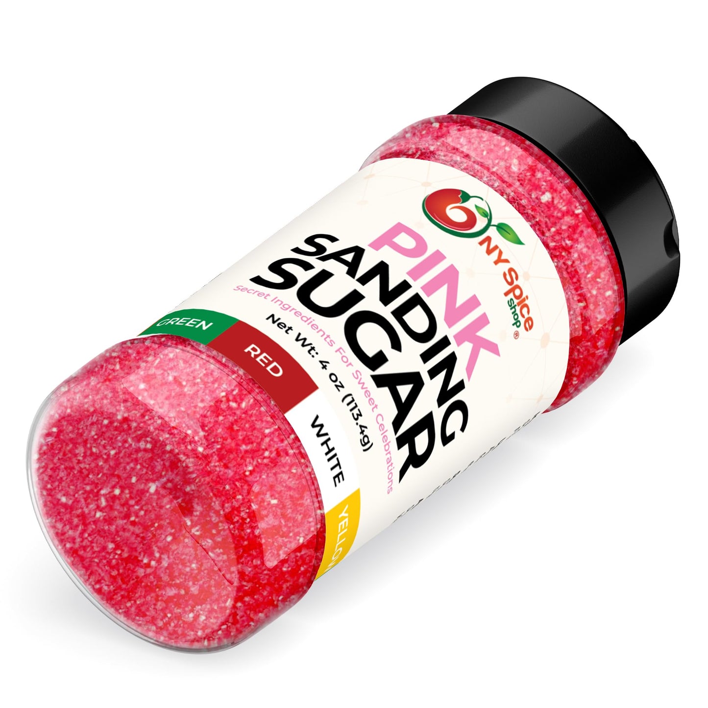 NY Spice Shop Sanding Sugar Collection - Pink Sanding Sugar, 4 Ounce Pack