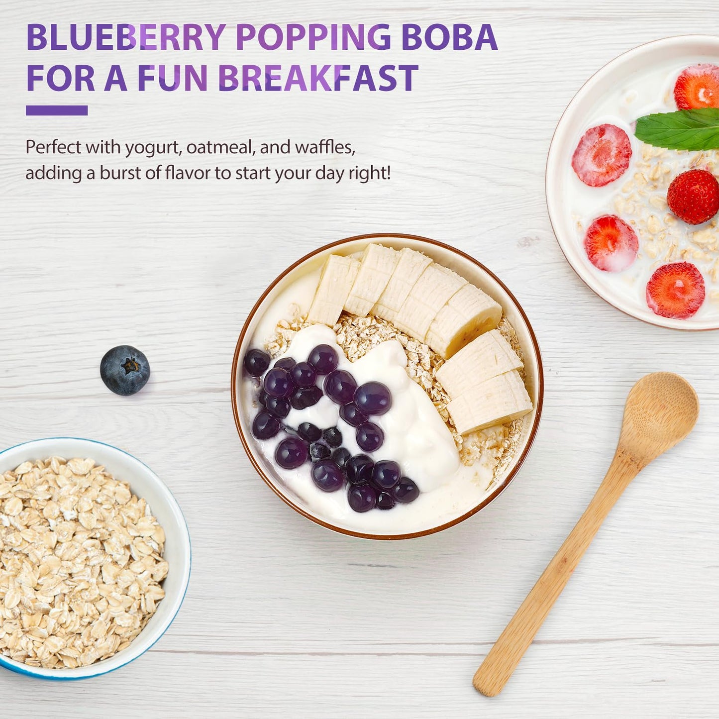 Soeos Blueberry Popping Boba Pearls 6.6 Lb (3000 G), Bursting Boba Pearls For Bubble Tea, Beverages, Shakes, Desserts, Smoothie