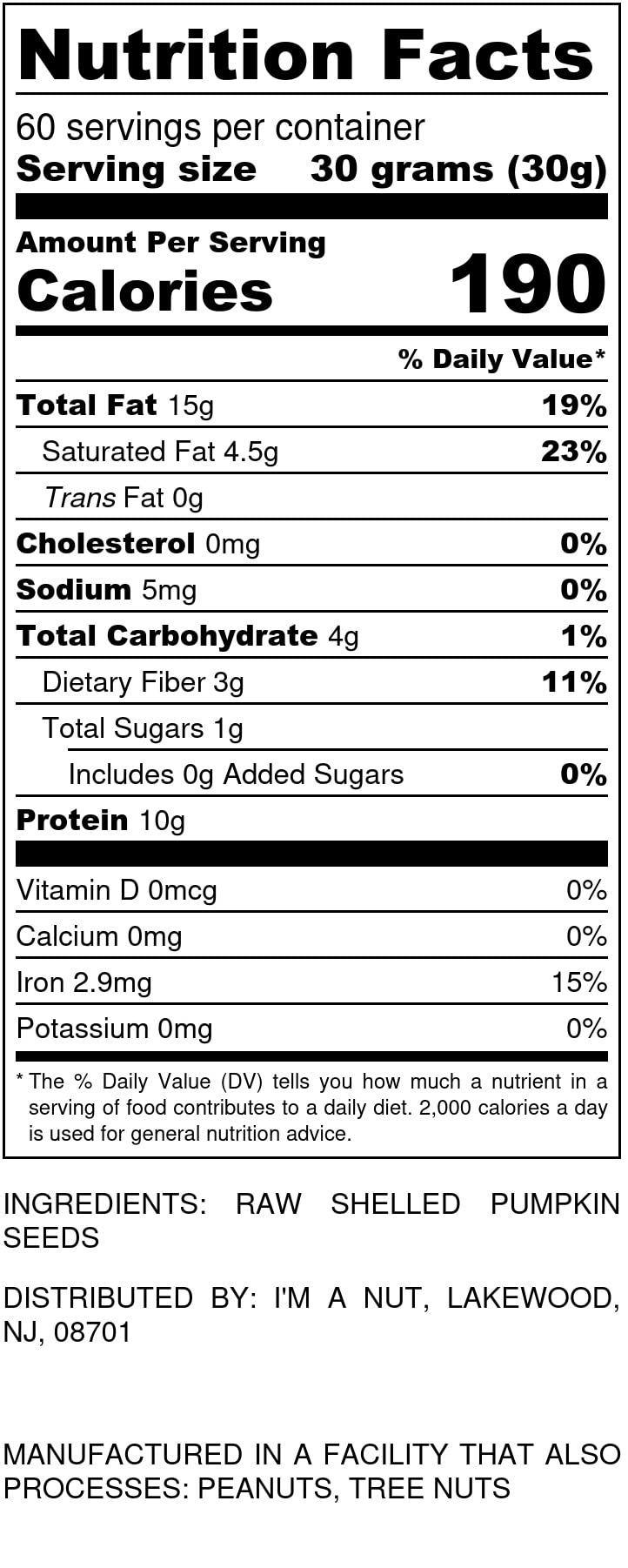 Raw Pumpkin Seeds (Papitas) 64 Oz (4 Lb) | No Preservatives | Batch Tested Gluten & Peanut Free | Non-Gmo | No Ppo | 100% Natura