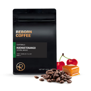 Reborn Coffee Specialty Whole Bean Coffee - Guatemala Huehuetenango - Medium Roast, Single Origin, 100% Arabica Beans - Bright A