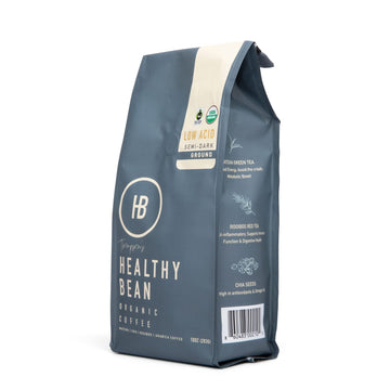 Healthy Bean Coffee - Organic Low Acid Coffee Ground, Superfood Infused Healthy Coffee, Clean Coffee Organic - Usda Organic Grou