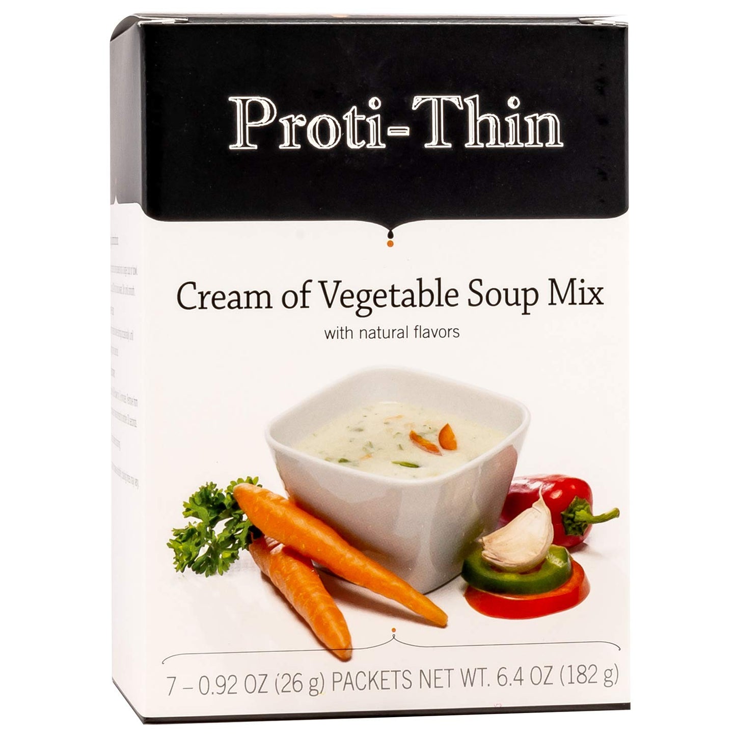 Proti-Thin High Protein Cream Of Vegetable Soup, Healthy Instant Diet Soup Mix, 15G Protein, Low Calorie, Low Carb, Low Fat, Gluten-Free, Keto Friendly, Ideal Protein Compatible 1 Pack Of 7 Servings