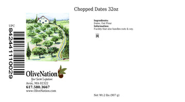 Olivenation Chopped Dates, Dusted In Oat Flour, Non-Gmo, Kosher, Vegan - 32 Ounces