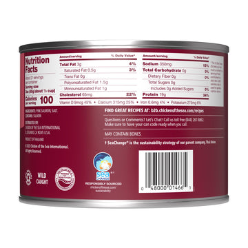 Chicken Of The Sea Alaskan Pink Salmon, 64 Ounce Cans (Pack Of 6), Wild Caught, Skinless & Boneless, Foodservice Size