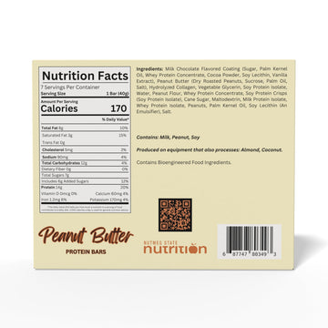 Nutmeg State Nutrition - High Protein Bars, Gluten Free, Low Calorie, Ideal Protein Compatible, 7 Servings Per Box (Peanut Butter)