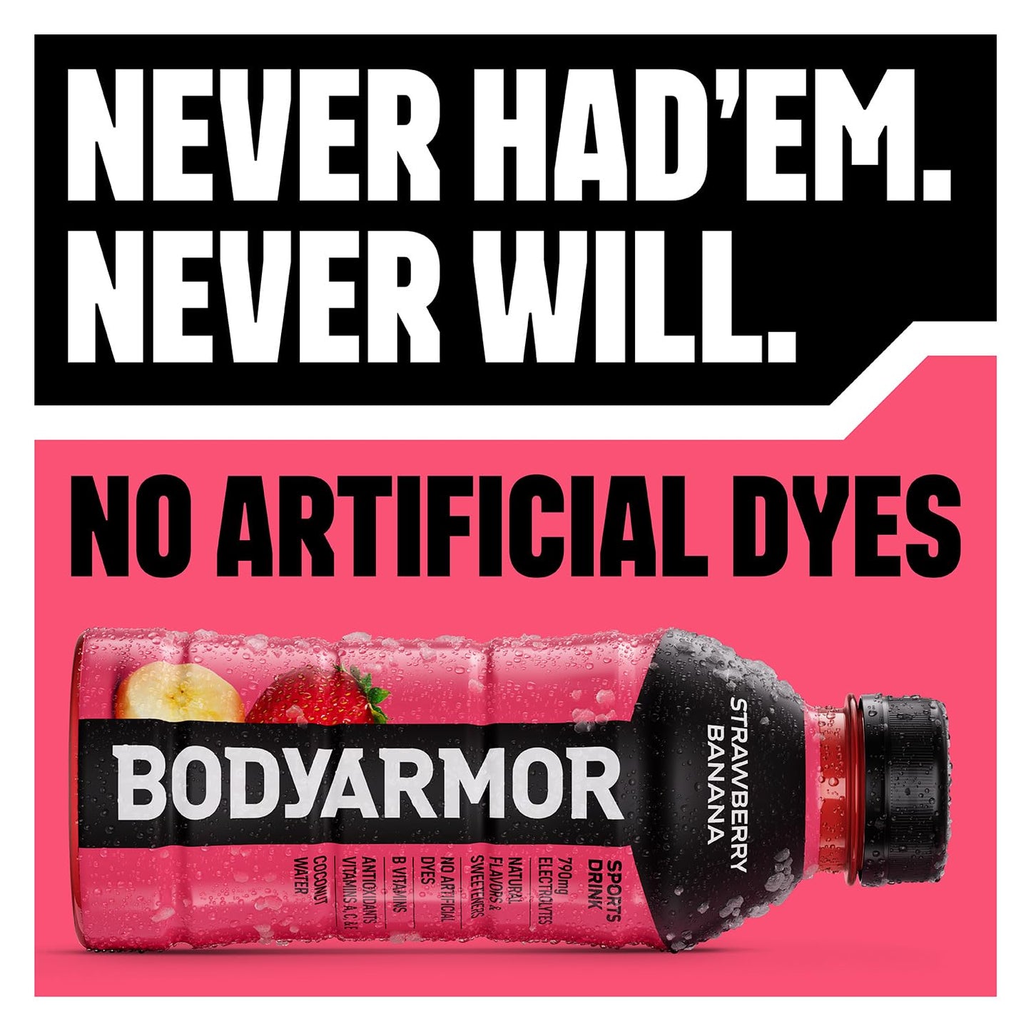 BODYARMOR Sports Drink Sports Beverage, Strawberry Banana, Coconut Water Hydration, Natural Flavors With Vitamins, Potassium-Pac