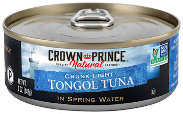 Crown Prince Natural Chunk Light Tongol Tuna In Spring Water, 5 Ounce Cans (Pack Of 12)