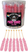 Buffalo Bills Cherry (Pink) Rock Candy On A Stick (36-Ct Tub Pink Rock Candy Crystal Sticks)