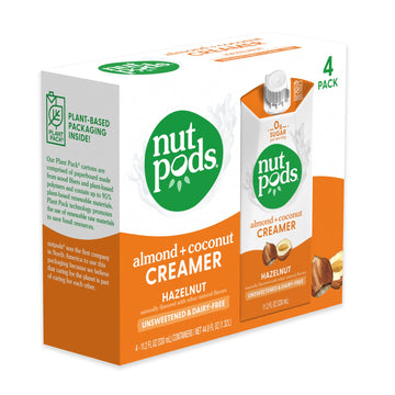 Nutpods Hazelnut Creamer - Unsweetened Non Dairy Creamer Made From Almonds And Coconuts - Keto Creamer, Whole30, Gluten Free, Non-Gmo, Vegan, Sugar Free, Kosher (4-Pack)