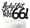 Happy 66th Birthday Cake Topper 66 Birthday Cake Toppers-Black Glitter, Funny 66th Cake Topper for Men For Women, 66th birthday