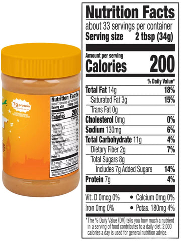 Honey Roast Creamy Peanut And Natural Honey Spread, 16.3 Ounce Plastic Jars (Pack Of 2)