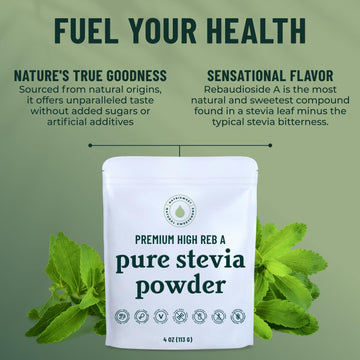 NatriSweet Stevia Powder, 4 oz - Zero Calorie Sweetener, Non-GMO, Keto Friendly, No Fillers, Natural Baking Extract, 810 Servings