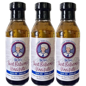 Chef Tims Sweet Balsamic Vinaigrette 12 oz. (Pack of 3) Salad Dressing & Marinade Shake, Shake, Shake. Dont Refrigerate
