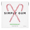 Simply Gum Peppermint Gum - Candy Cane Flavor, Pack of 6 (90 Pieces), Synthetic Free, Aspartame Free, Non-GMO