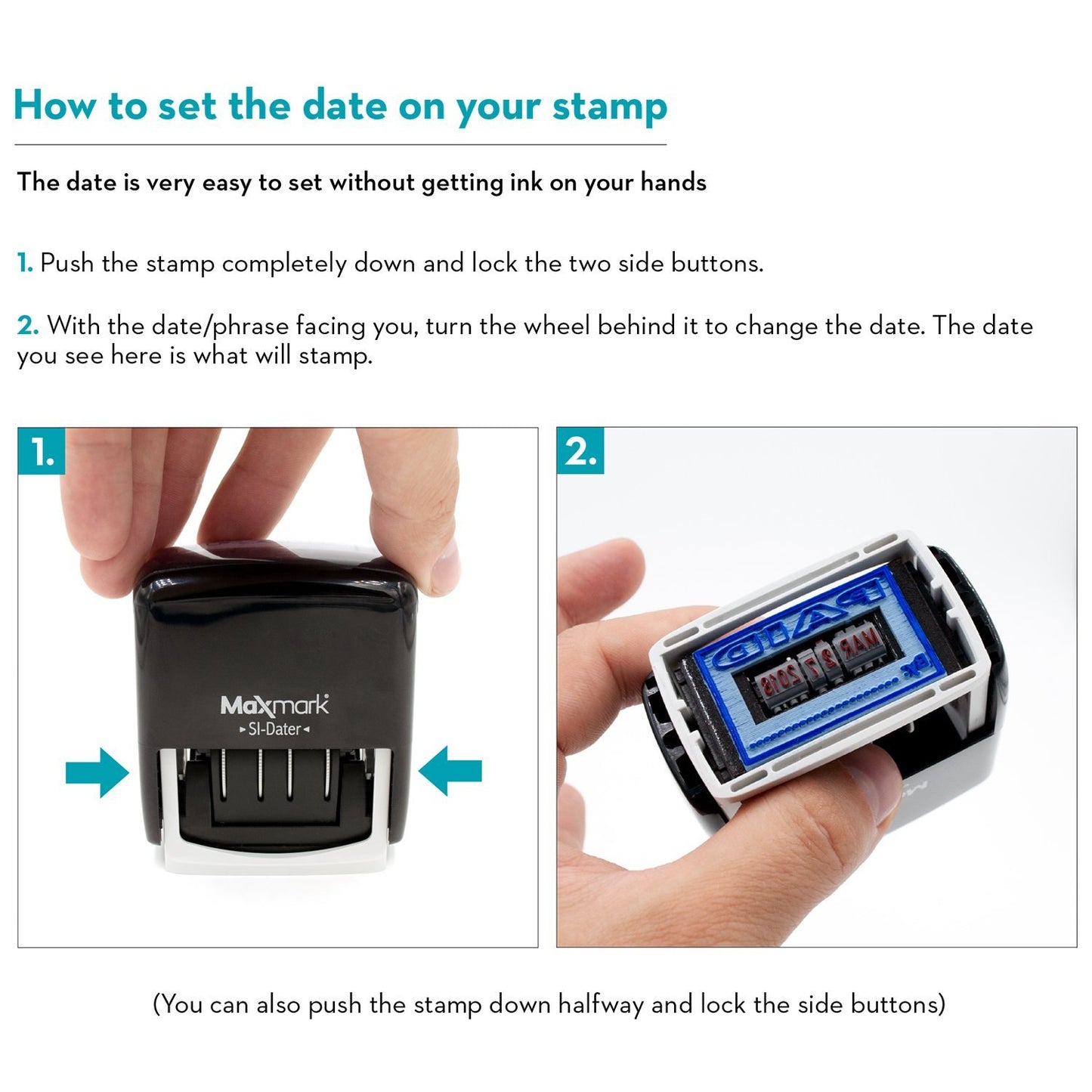 Maxmark Office Date Stamp With Received Self Inking Date Stamp - Red Ink