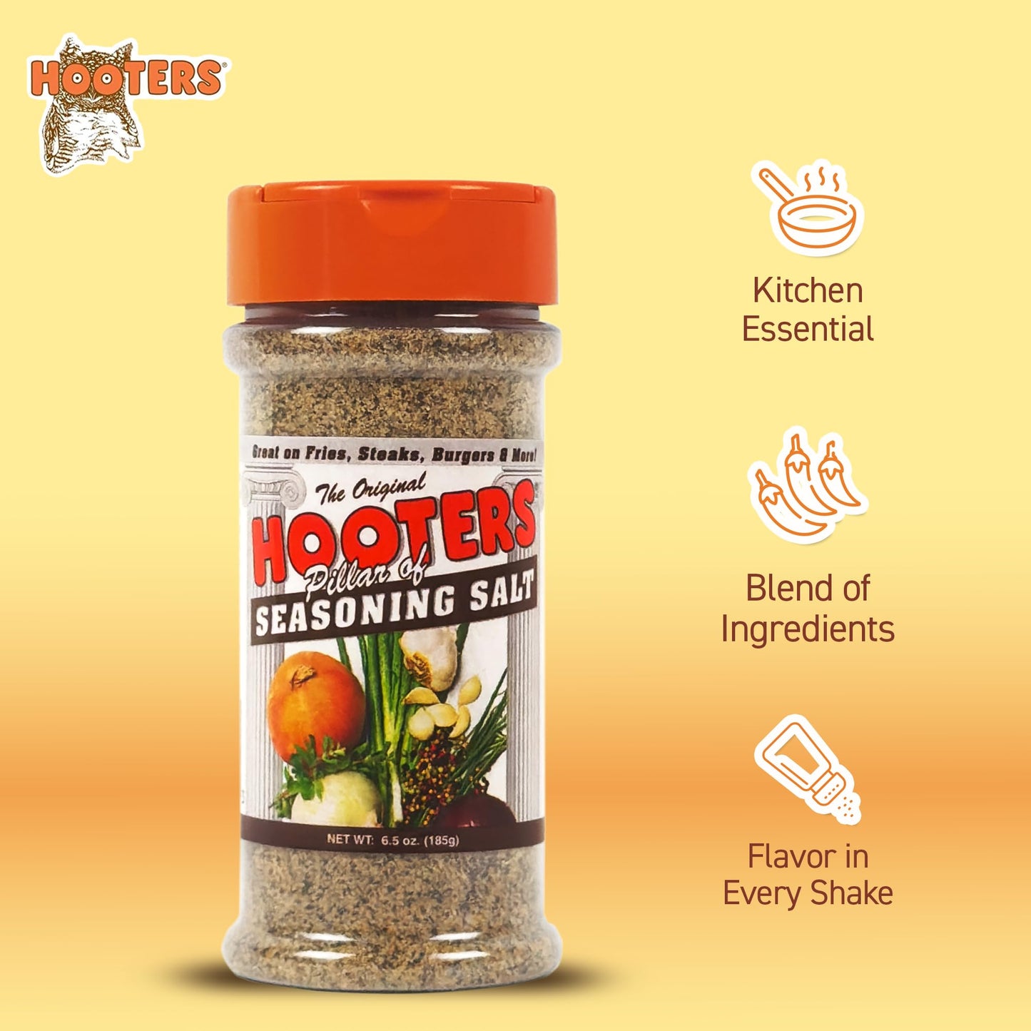 Hooters Seasoning Salt Pillar 6.5 oz