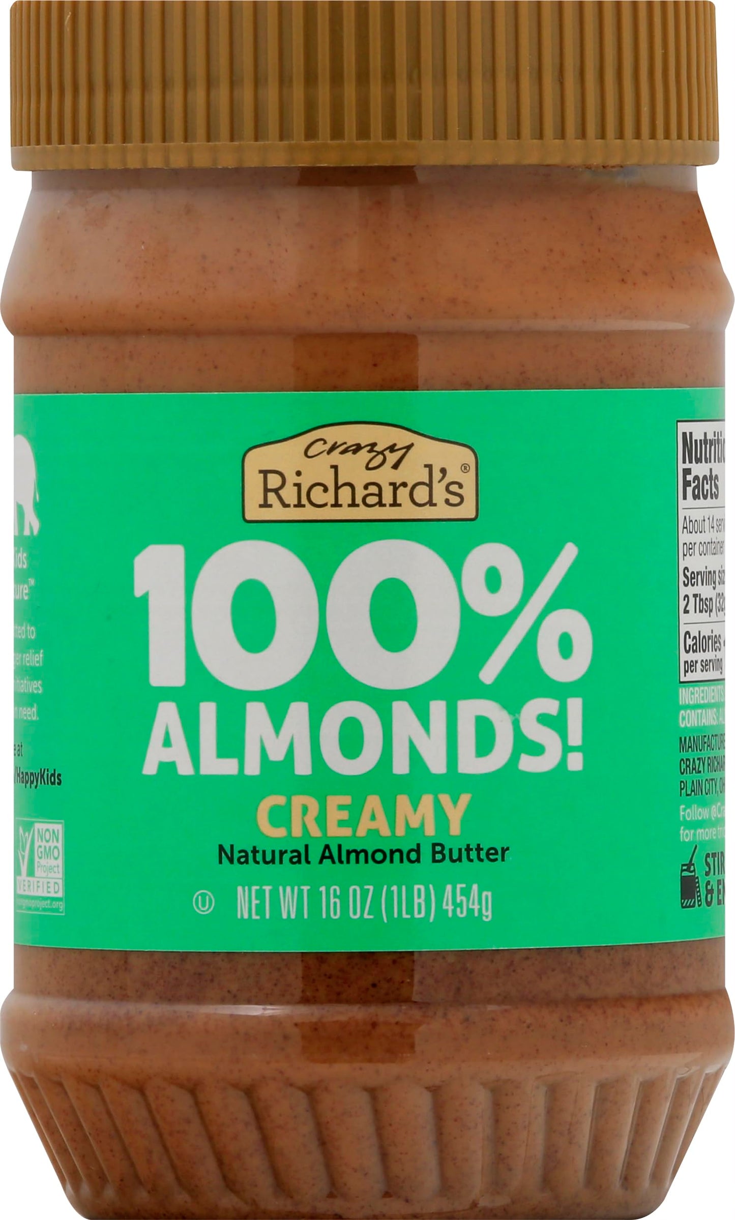 Crazy Richards - Almond Butter 100% Almond - Case Of 6 - 16 Oz