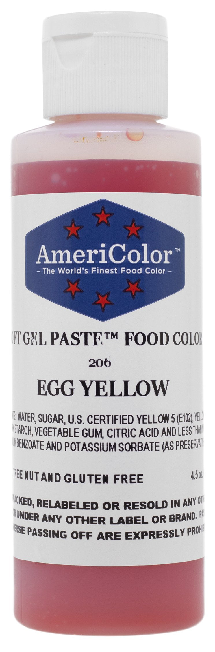 AmeriColor, Egg Yellow, 4.5 Ounce Bottle, Soft Gel Paste Food Color