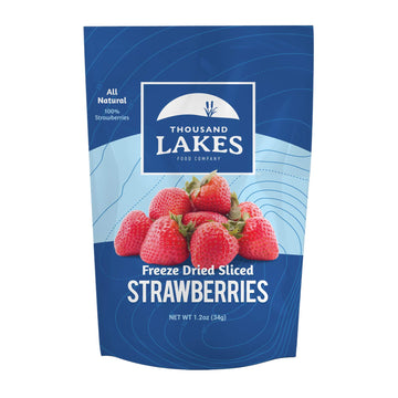 Thousand Lakes Freeze Dried Fruit - Strawberries 4-Pack 1.2 Ounces (4.8 Ounces Total) | No Sugar Added | 100% Sliced Strawberrie
