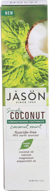 Jason Simply Coconut Strengthening Toothpaste Coconut, Mint, 4.2 Ounce