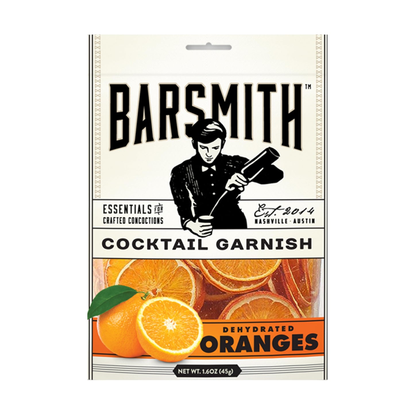 Barsmith Dehydrated Orange Slices (1.6Oz) - Real Orange Garnish For Mixed Flavors Mocktails Tea & Baking - Zesty Citrus Flavor - Pack Of 1