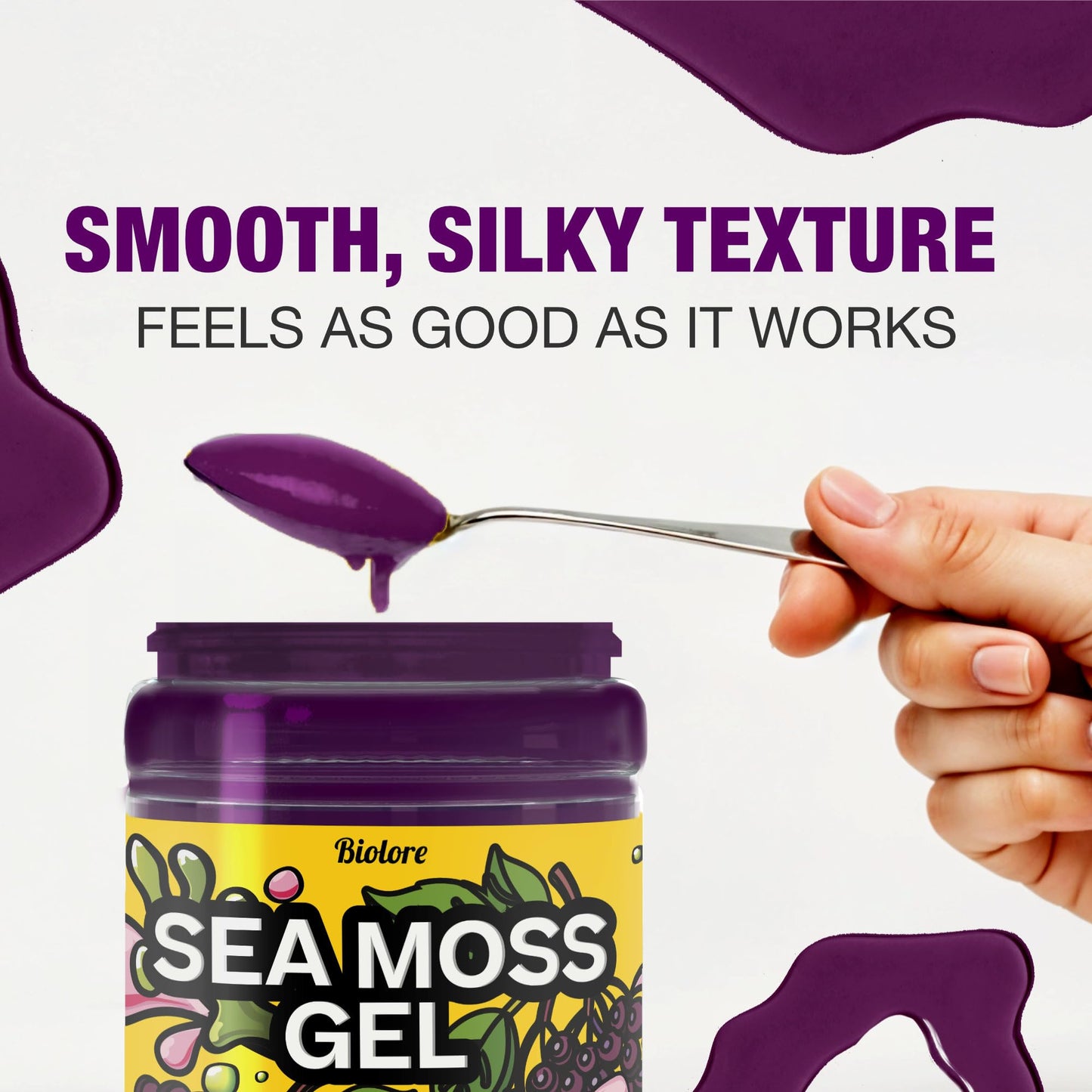 Biolore Sea Moss Gel Elderberry Made in USA Raw Wildcrafted Irish Seamoss Essential Vitamins Trace Minerals Vegan Superfood, Jam