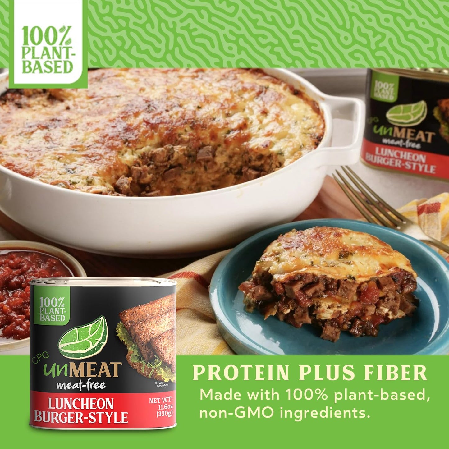 Unmeat Plant Based Meat | Easy To Prepare Plant Based Protein | Vegan Meat With Less Calories, Burger Style Luncheon Meat, (Pack