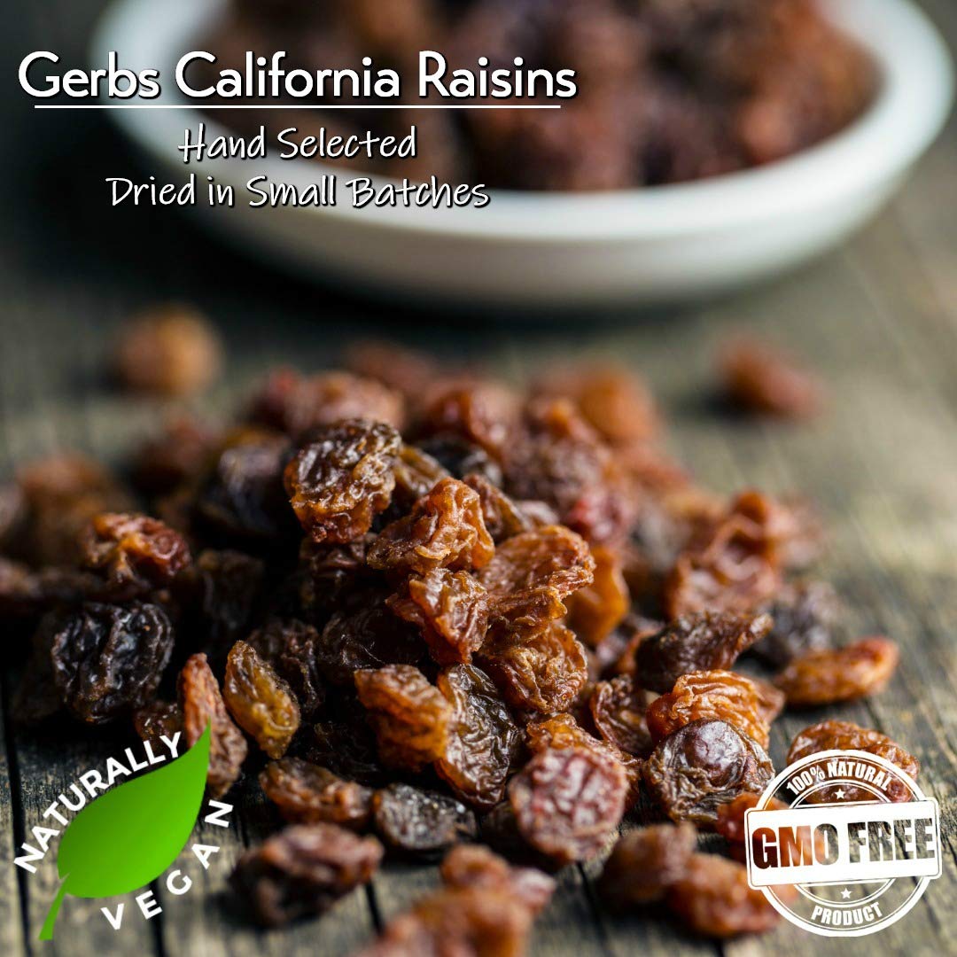 Gerbs Dried Raisins 14 Oz. | Freshly Dehydrated Resealable Bulk Bag | Top Food Allergy Free | Sulfur Dioxide Free | Rich In Calc