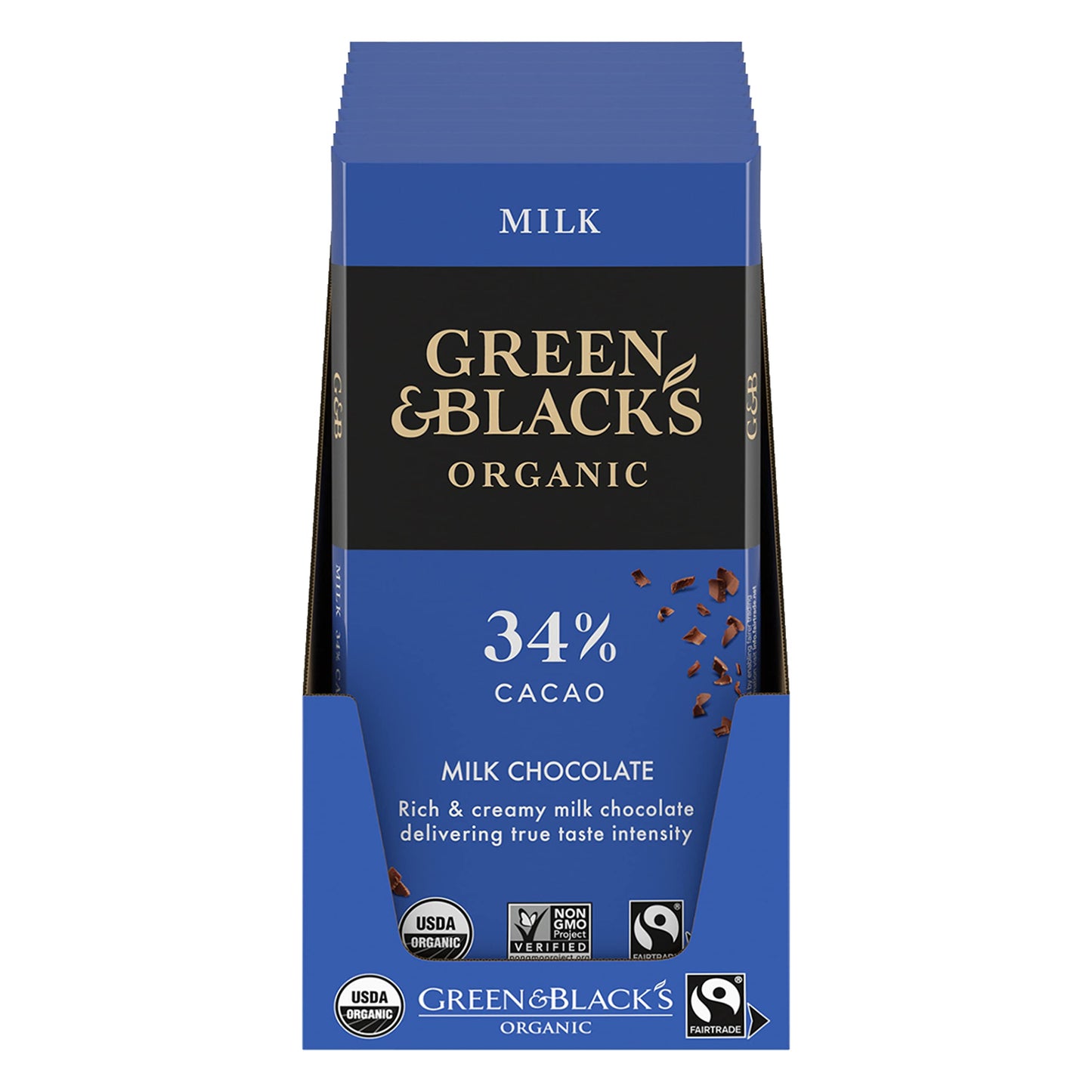 Green & BlackS Organic Milk Chocolate Bar 34% Cacao 10 - 3.17 Oz Bars