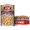 S&W Canned White Beans, Navy Beans, Plant Protein And Fiber, Gluten Free, Vegan, Fat Free, 12 Pack Of 15.5 Oz Cans