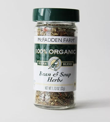 Mcfadden Farm Organic Bean & Soup Herbs, Seasoning Blend, Grown And Packed In The U.S.A., 1.13 Oz. In Glass Jar
