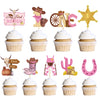 Wxiben My First Rodeo Decorations Girls - 36PCS First Rodeo Birthday Decorations Girl Western Cowgirl 1st Birthday Party Cupcake