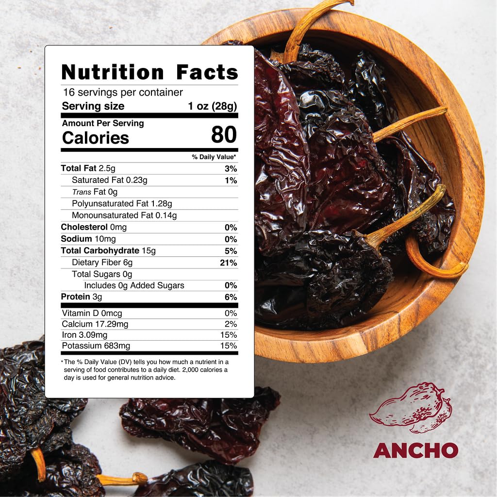 Doa Blanca - Dried Ancho Chiles 4 Oz - Premium Dried Chiles - Great For Birria Sauce, Mexican Mole, Enchiladas, Salsas, And Pozo
