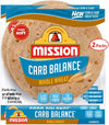 Mission 10 Inch Carb Balance Whole Wheat Tortillas LARGE Burrito 8 ct 20 oz Pack of 2 Total of 40 oz Kosher Certified