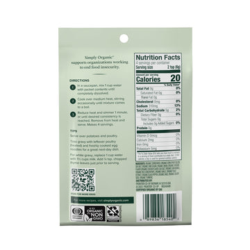 Simply Organic Chicken Flavored Gravy Mix, 0.85 Ounce 12-Pack, Certified Organic, Gluten-Free, Kosher, Rich Chicken Gravy