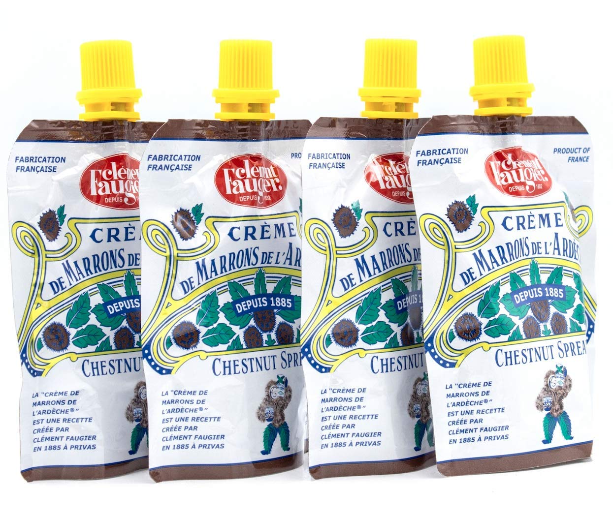 Clement Faugier Chestnut Spread From France 3oz (Pack of 4) Chestnut Jam Pouch | Creme De Marron Chestnut Puree | Chestnut Paste