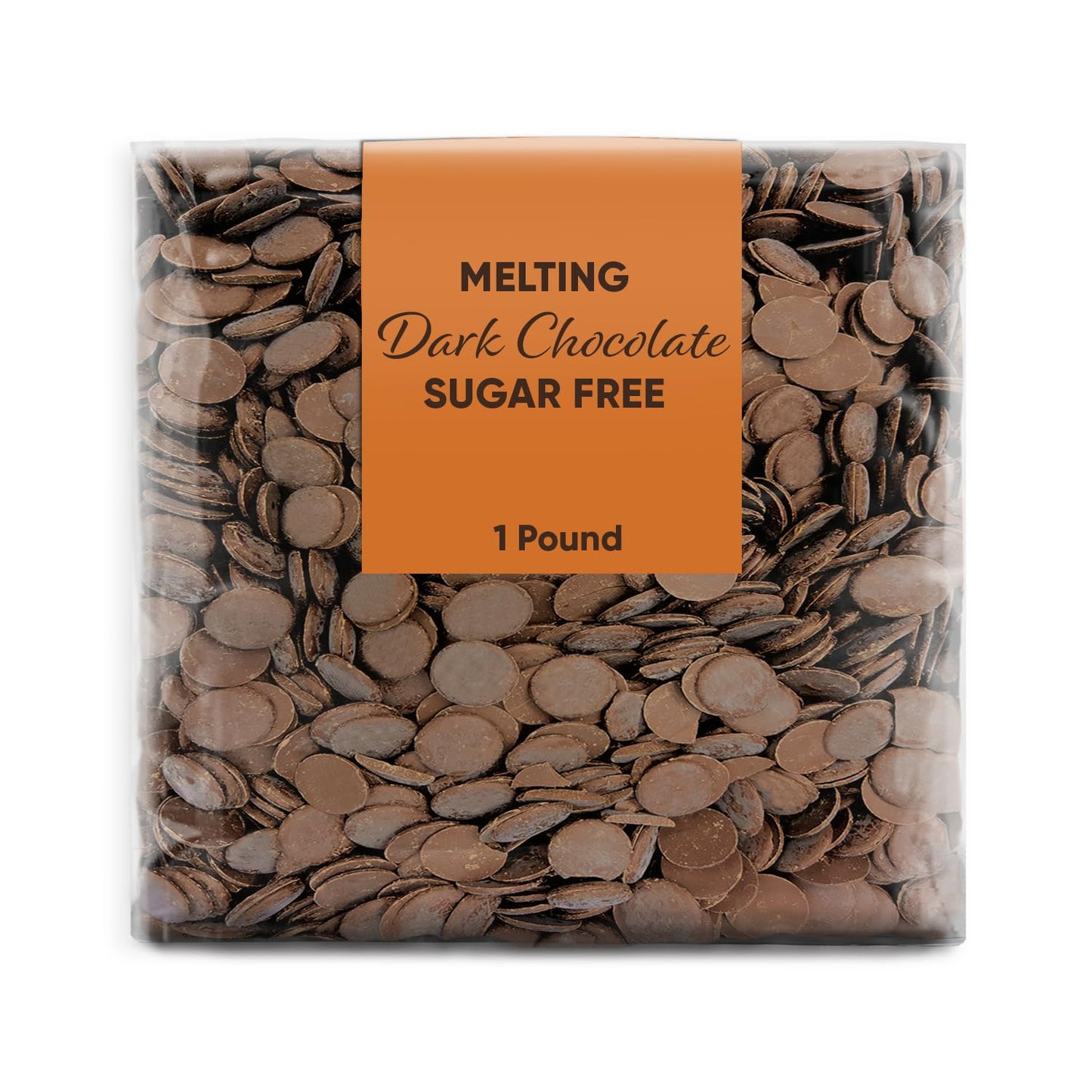 Melting Dark Chocolate Sugar Free - 1 Pound approx 195 pieces of Dark Chocolate Candy Zero Sugar - Sugar Free Baking Chocolate D