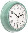Bernhard Products Retro Wall Clock 12 Inch Seafoam Green Kitchen 50S Vintage Design Round Silent Non Ticking Battery Operated Qu