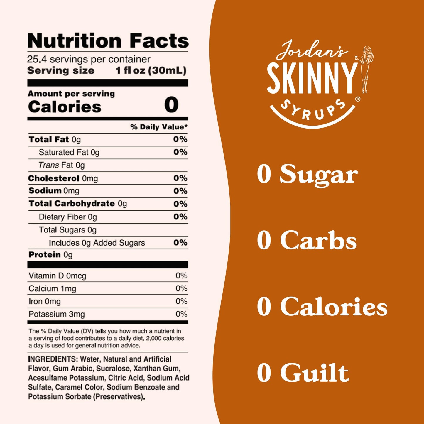 Jordan'S Skinny Syrups Sugar Free Coffee Syrup, Sugar Cookie Flavor Drink Mix, Zero Calorie Flavoring For Chai Latte, Protein Sh