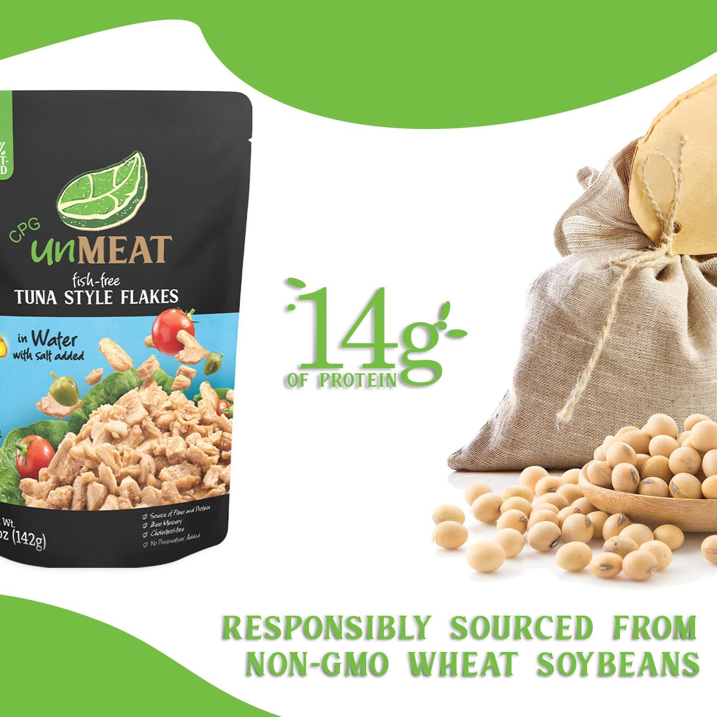 Unmeat Plant Based Tuna Style Flakes | Easy To Prepare Plant Based Tuna Pouch | Tuna In Water, 5 Ounce Pouch (Pack Of 6)