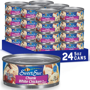 Sweet Sue Chunk White Chicken In Water, 5 Oz Can (Pack Of 24) - 11G Protein Per Serving - Gluten Free, Keto Friendly - Great For Snack, Lunch Or Dinner Recipes