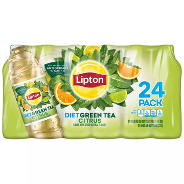Diet Green Iced Tea - Citrus Flavor With Other Natural Flavors - With 100% Daily Value Antioxidant Vitamin C Per 12 Fl Oz, 24-50
