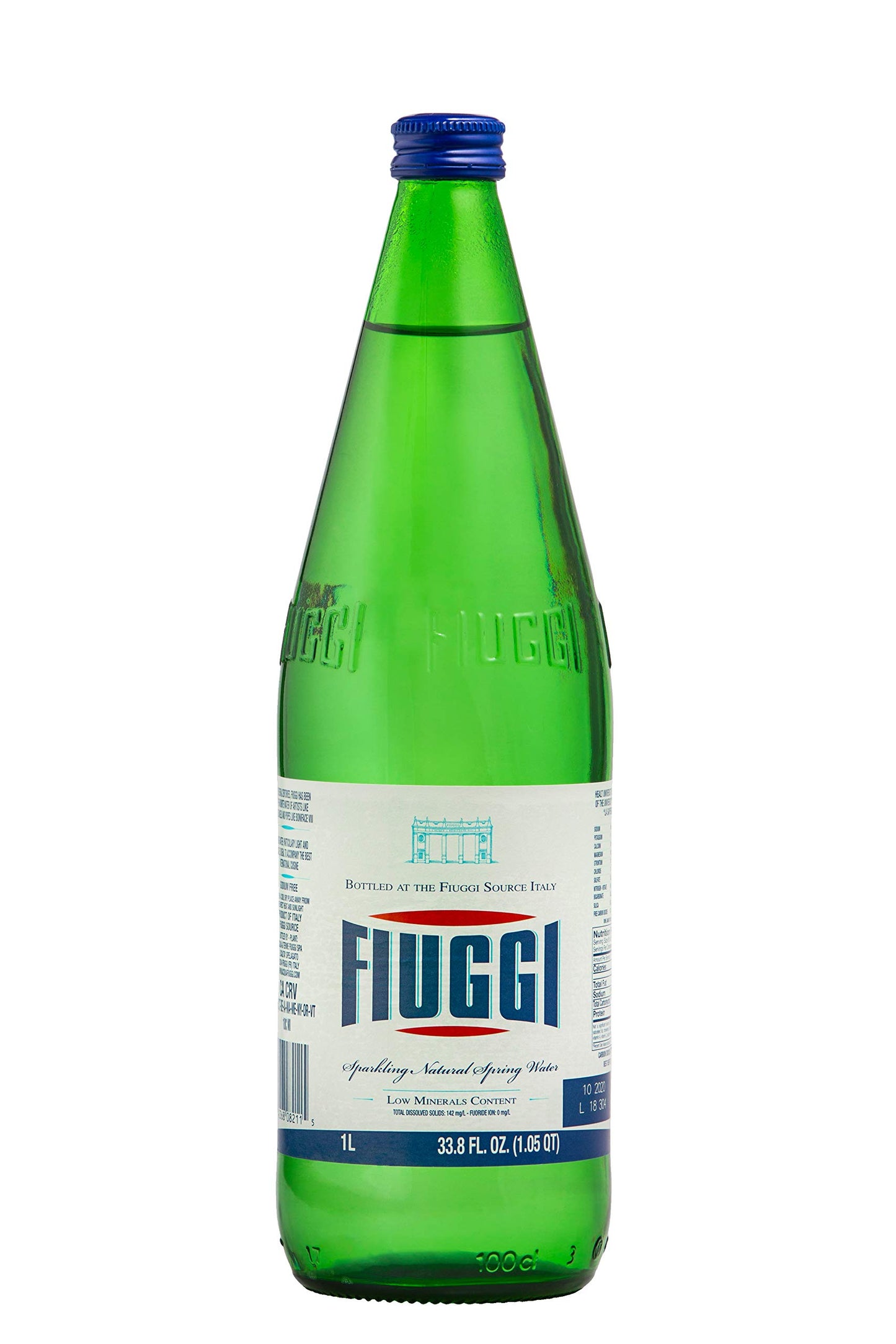 Fiuggi - Natural Mineral Sparkling Water, (6)- 1L Glass Bottles