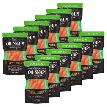 OH SNAP! Carrot Cuties (12 Pack) - Pickled Baby Carrot Snacks - Fresh Packed Ready to Eat Pickled Baby Carrots - Gluten-Free, Fa